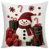 A white three-dimensional embroidered snowman Christmas gift pillow with a custom-made Tibetan tufted cushion Item Picture